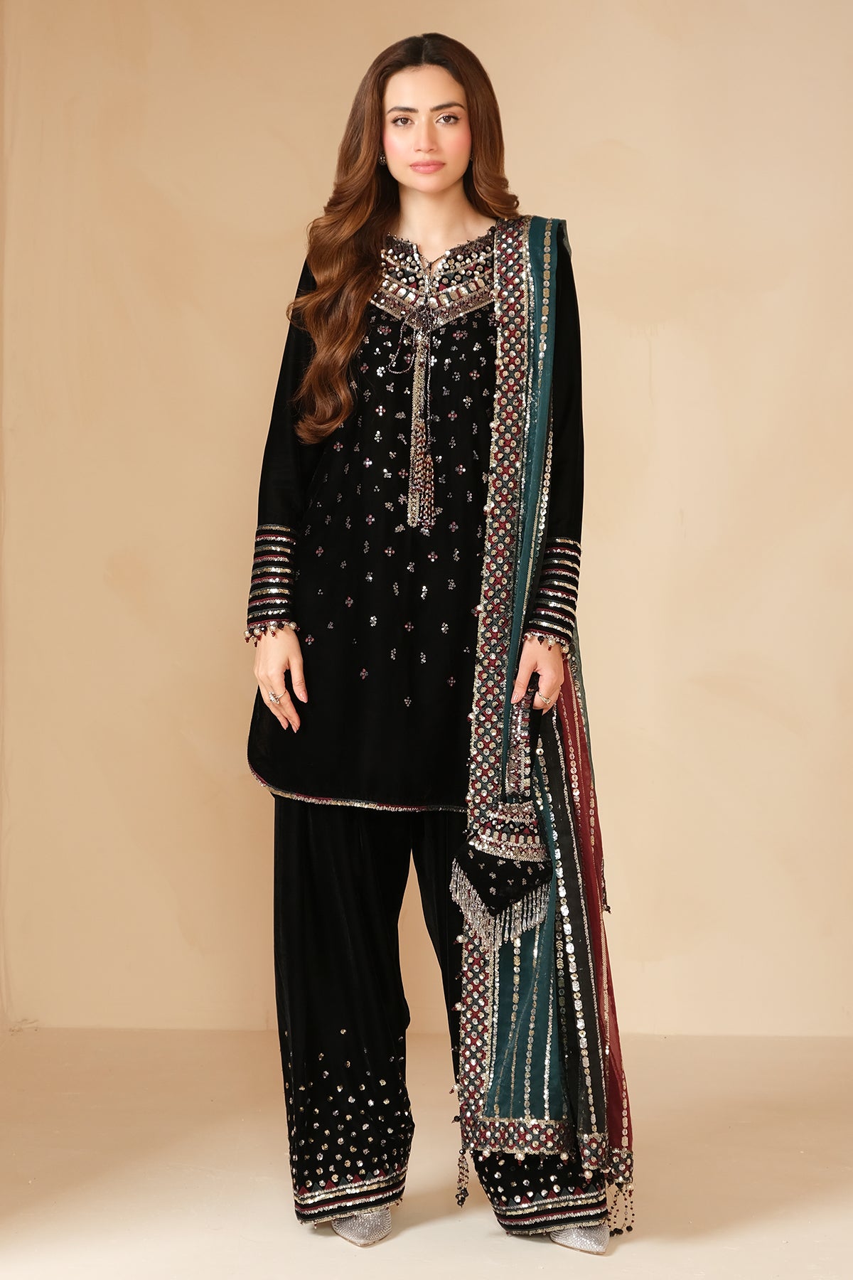 Embroidered Velvet Formal VF-2037