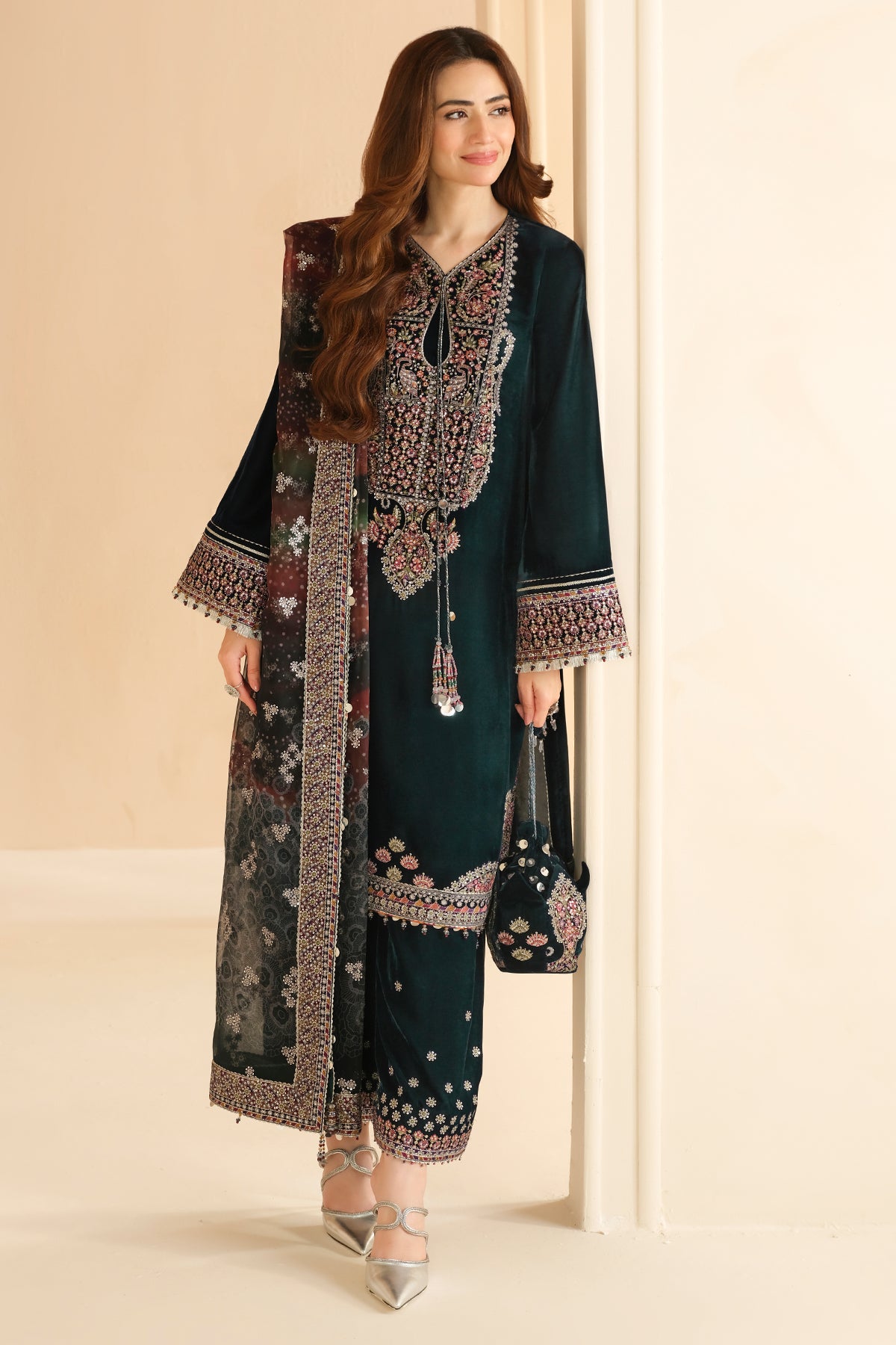 Embroidered Velvet Formal VF-2039