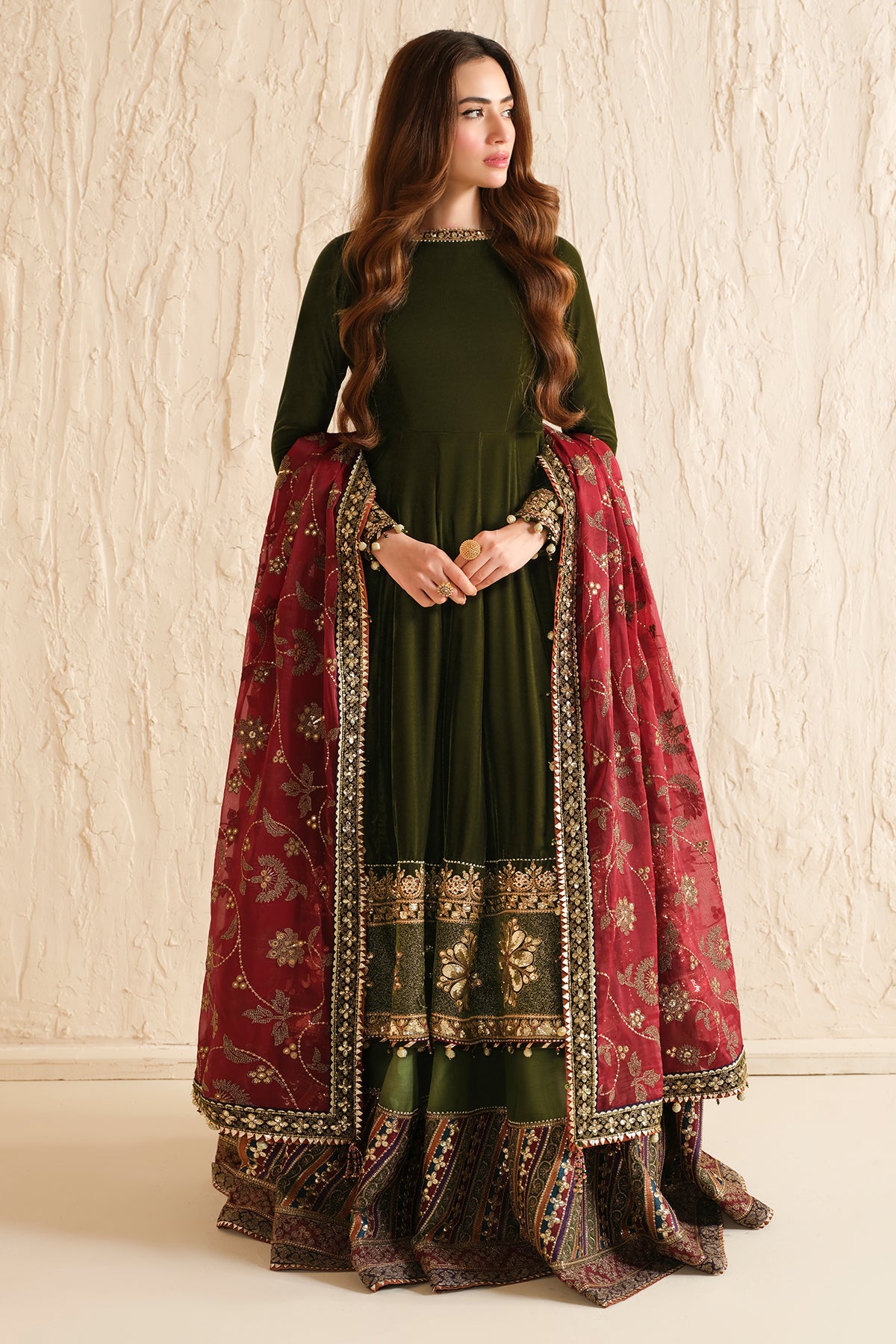 Embroidered Velvet Formal VF-2036