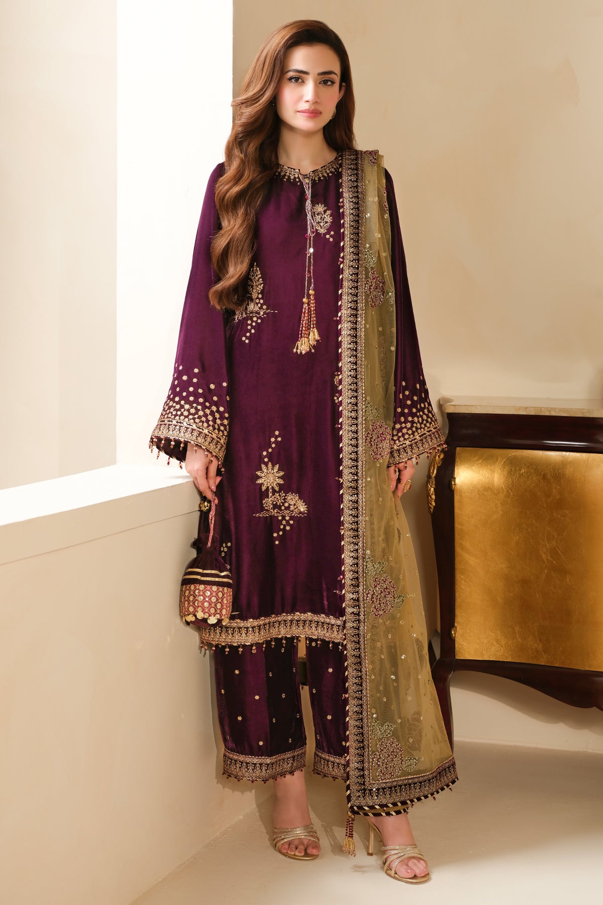 Embroidered Velvet Formal VF-2032