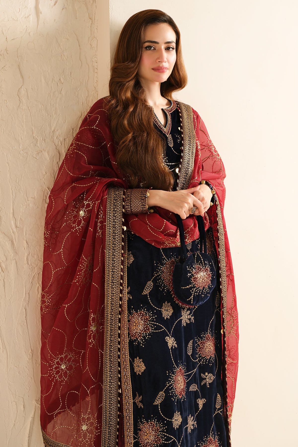 Embroidered Velvet Formal VF-2040