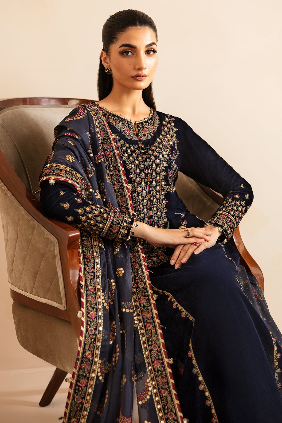 Embroidered Velvet Formal VF-2031