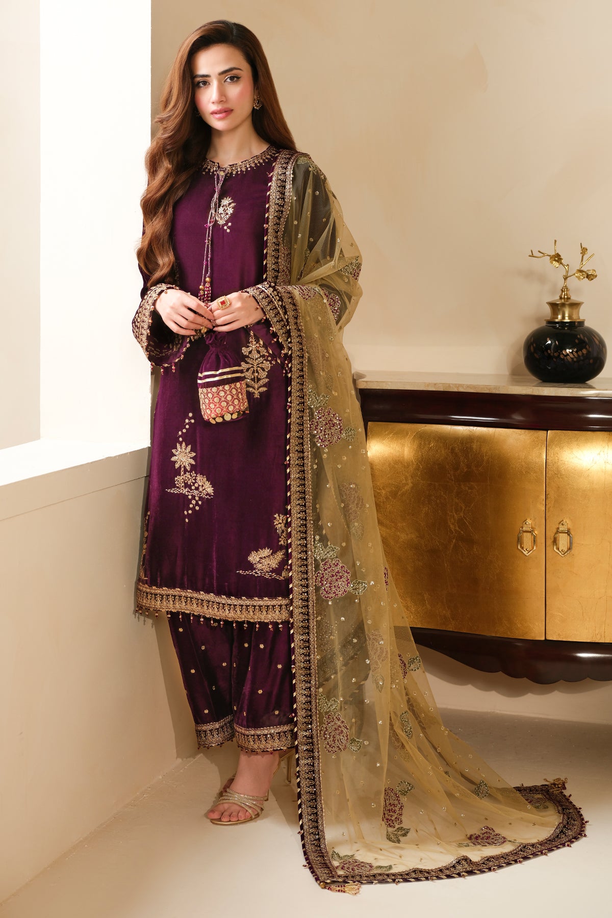 Embroidered Velvet Formal VF-2032