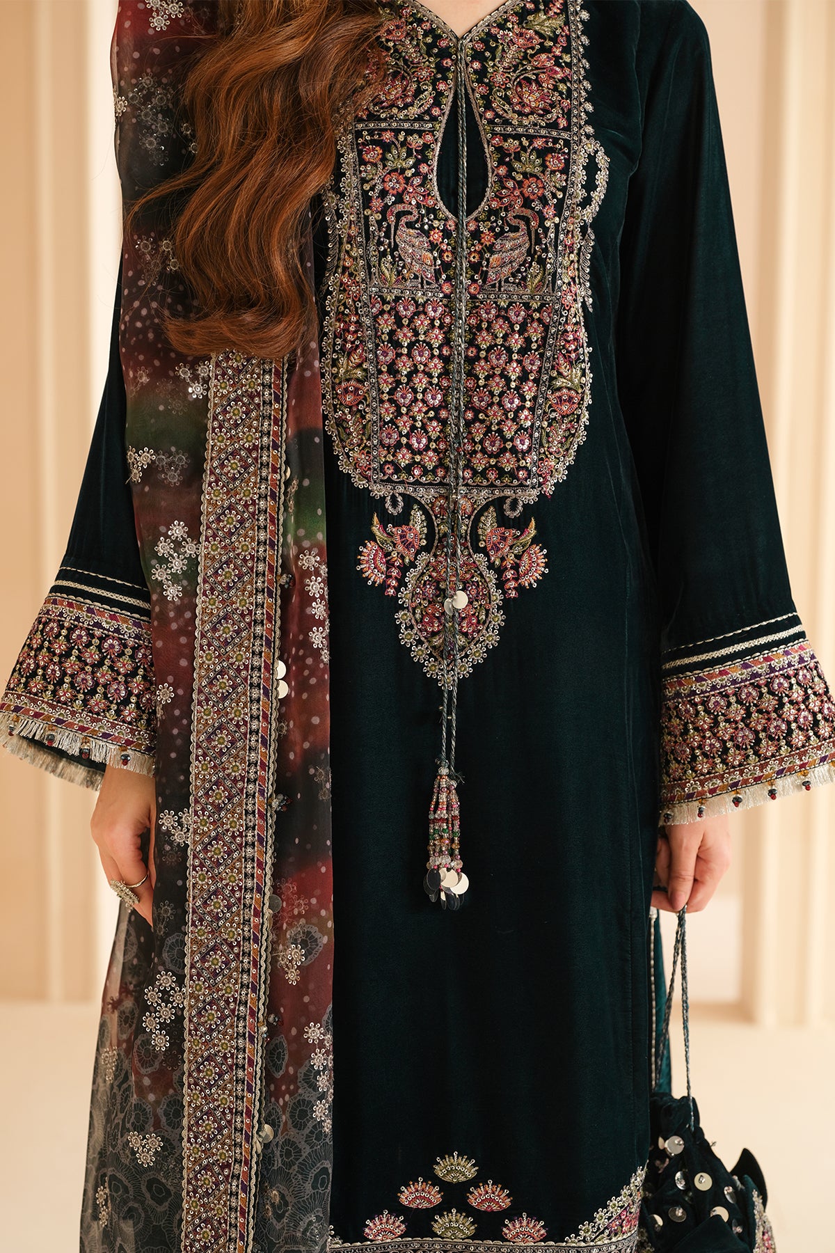 Embroidered Velvet Formal VF-2039