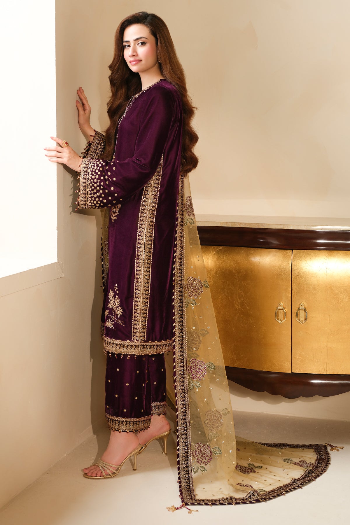 Embroidered Velvet Formal VF-2032