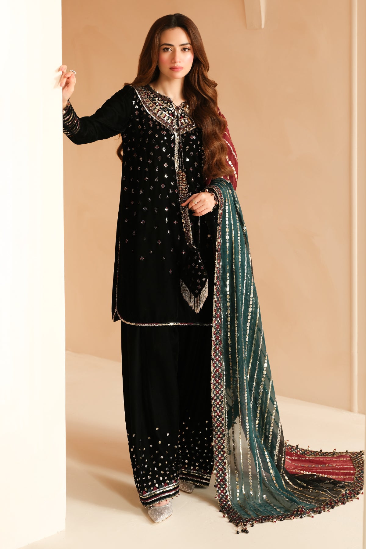 Embroidered Velvet Formal VF-2037