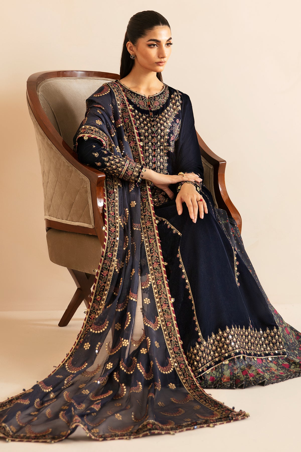 Embroidered Velvet Formal VF-2031