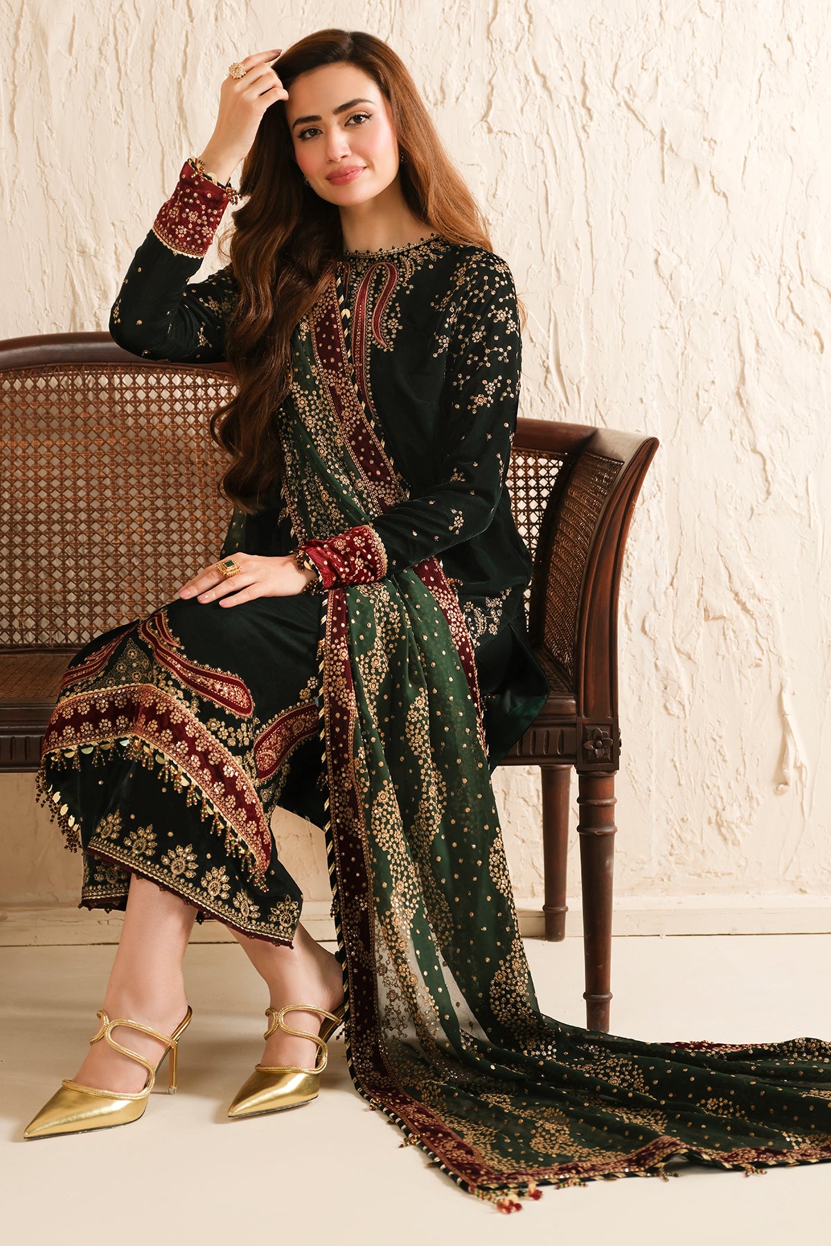 Embroidered Velvet Formal VF-2034