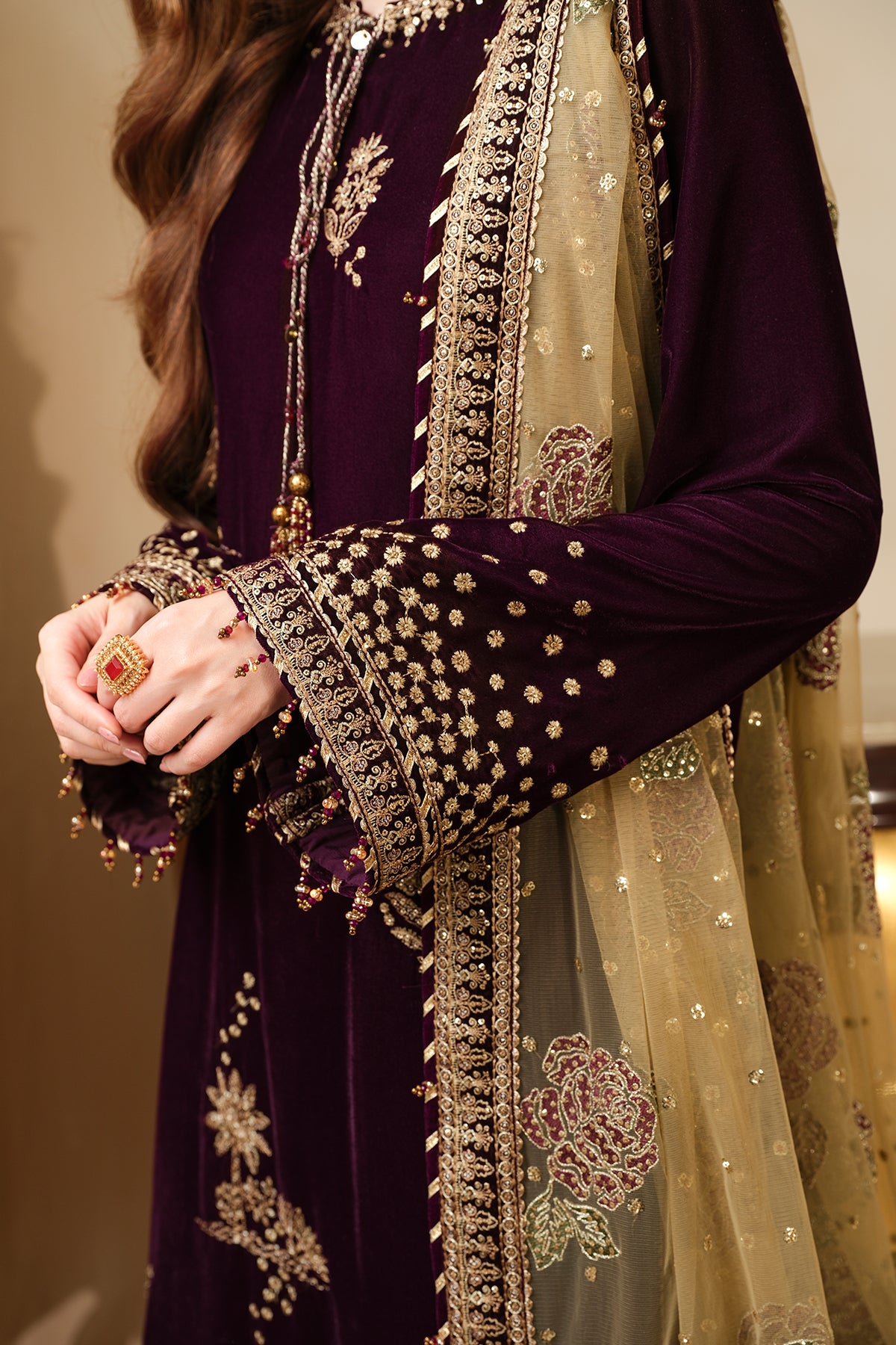 Embroidered Velvet Formal VF-2032