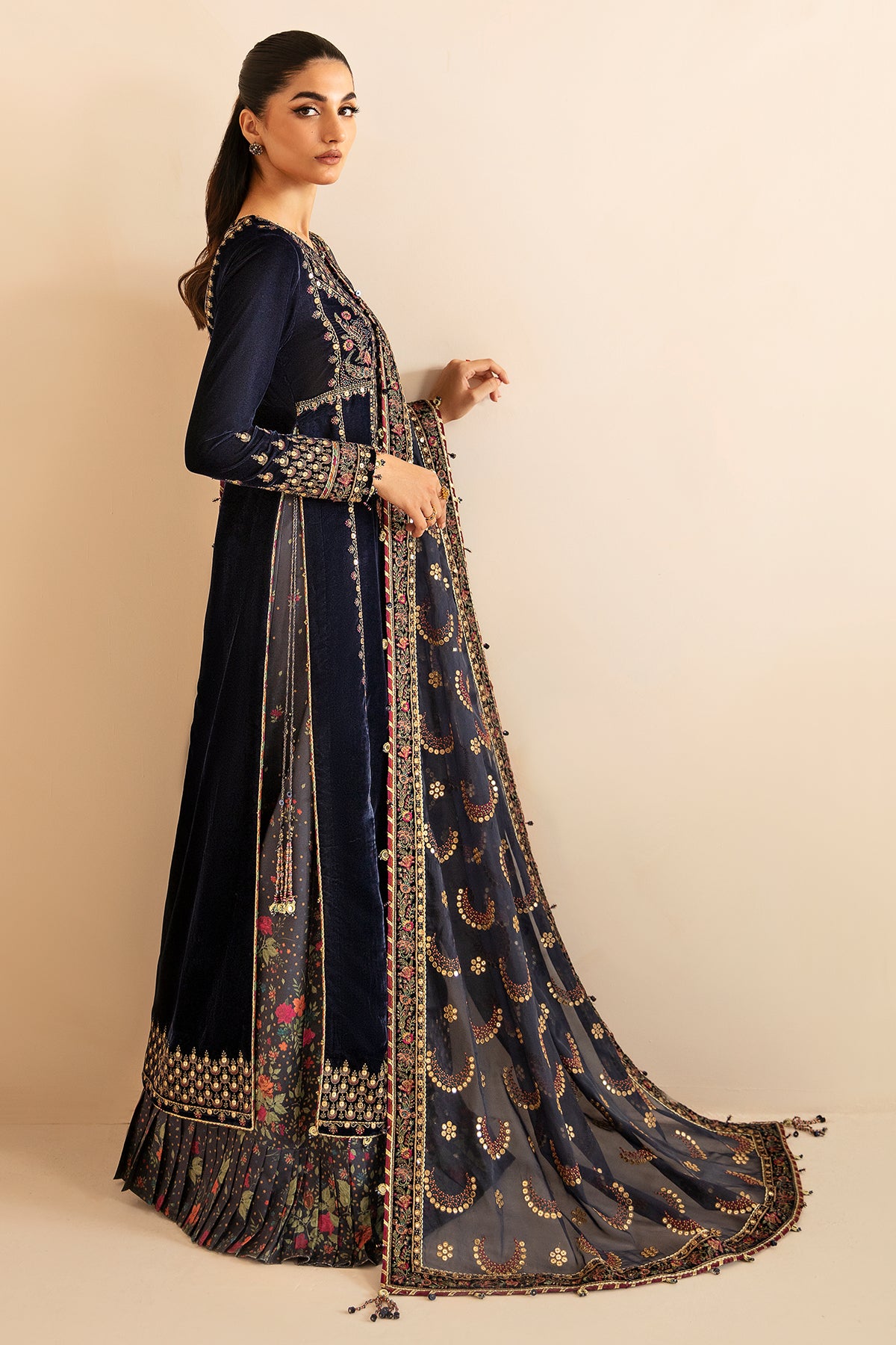 Embroidered Velvet Formal VF-2031