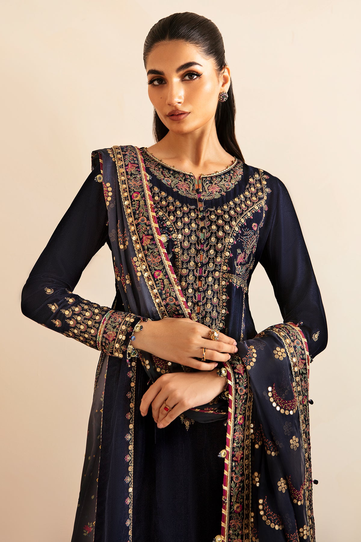 Embroidered Velvet Formal VF-2031