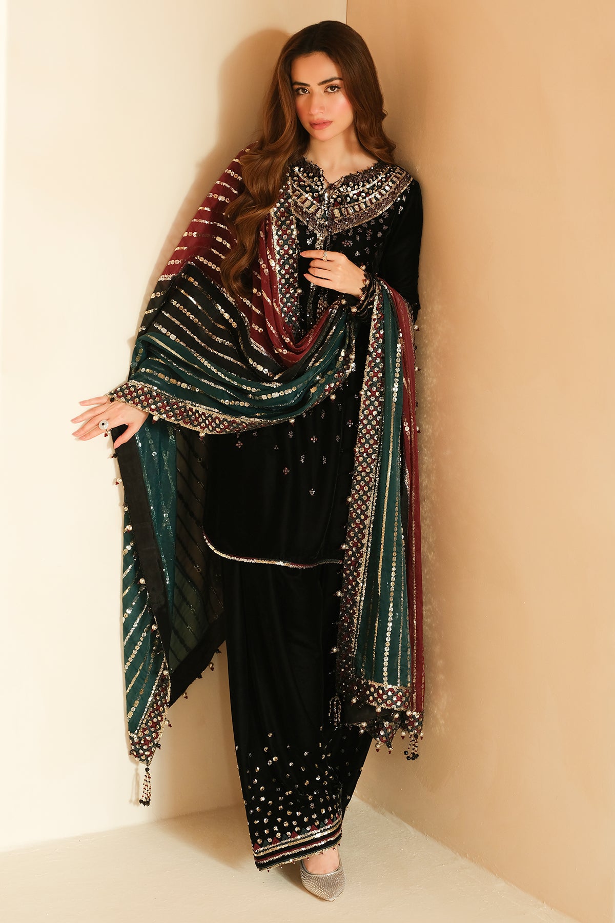 Embroidered Velvet Formal VF-2037