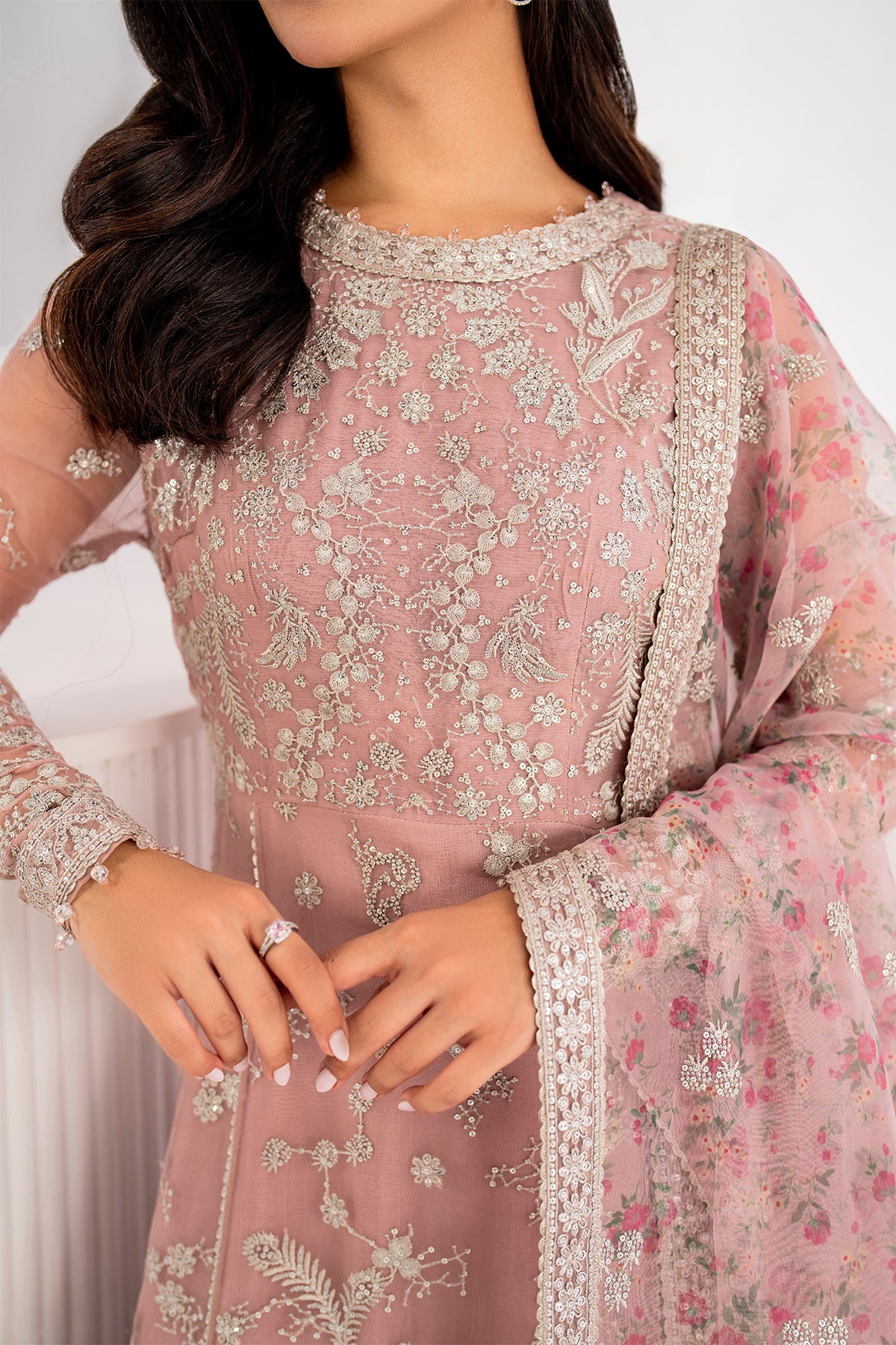 EMBROIDERED CHIFFON UC-3055