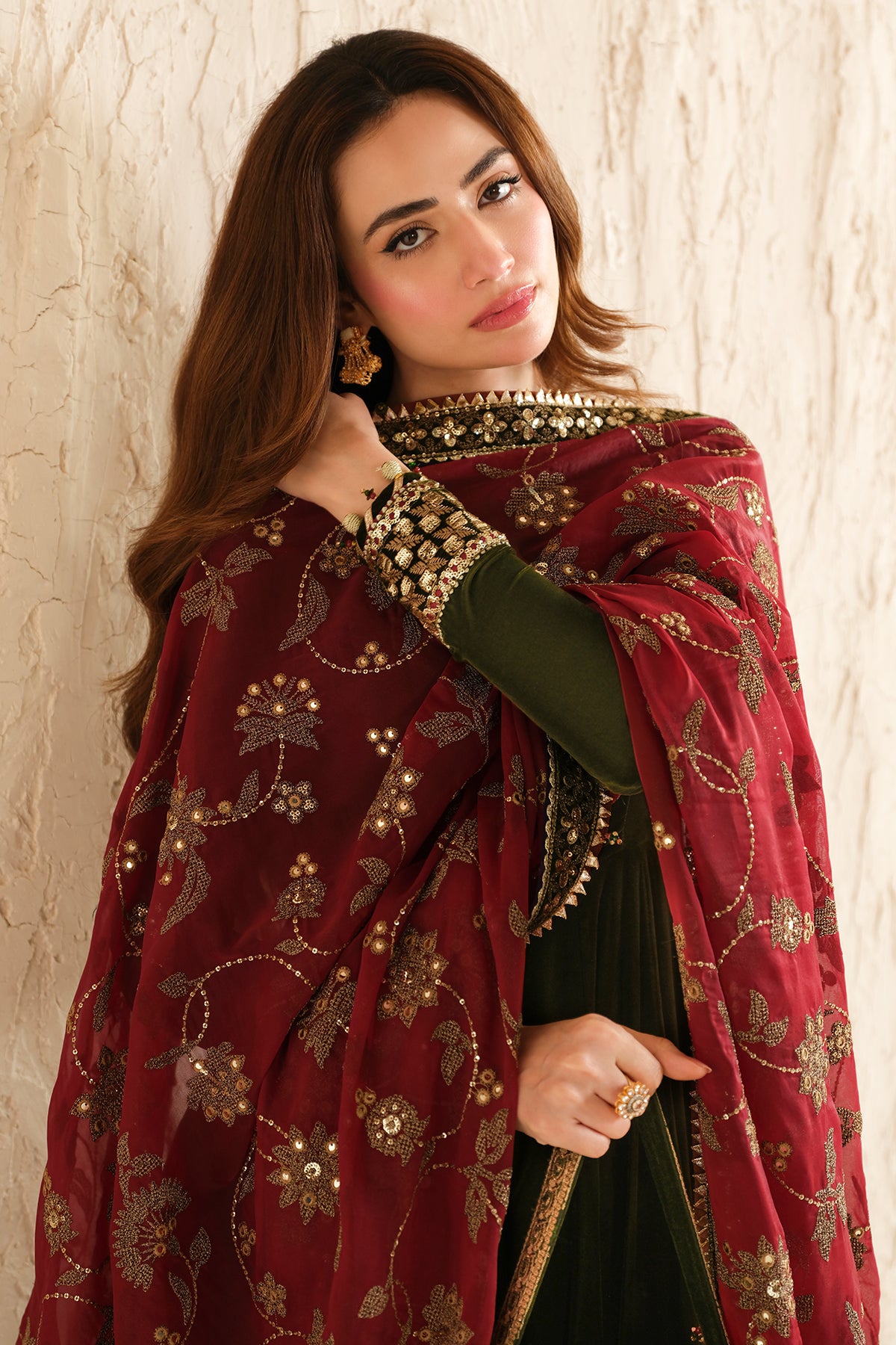 Embroidered Velvet Formal VF-2036