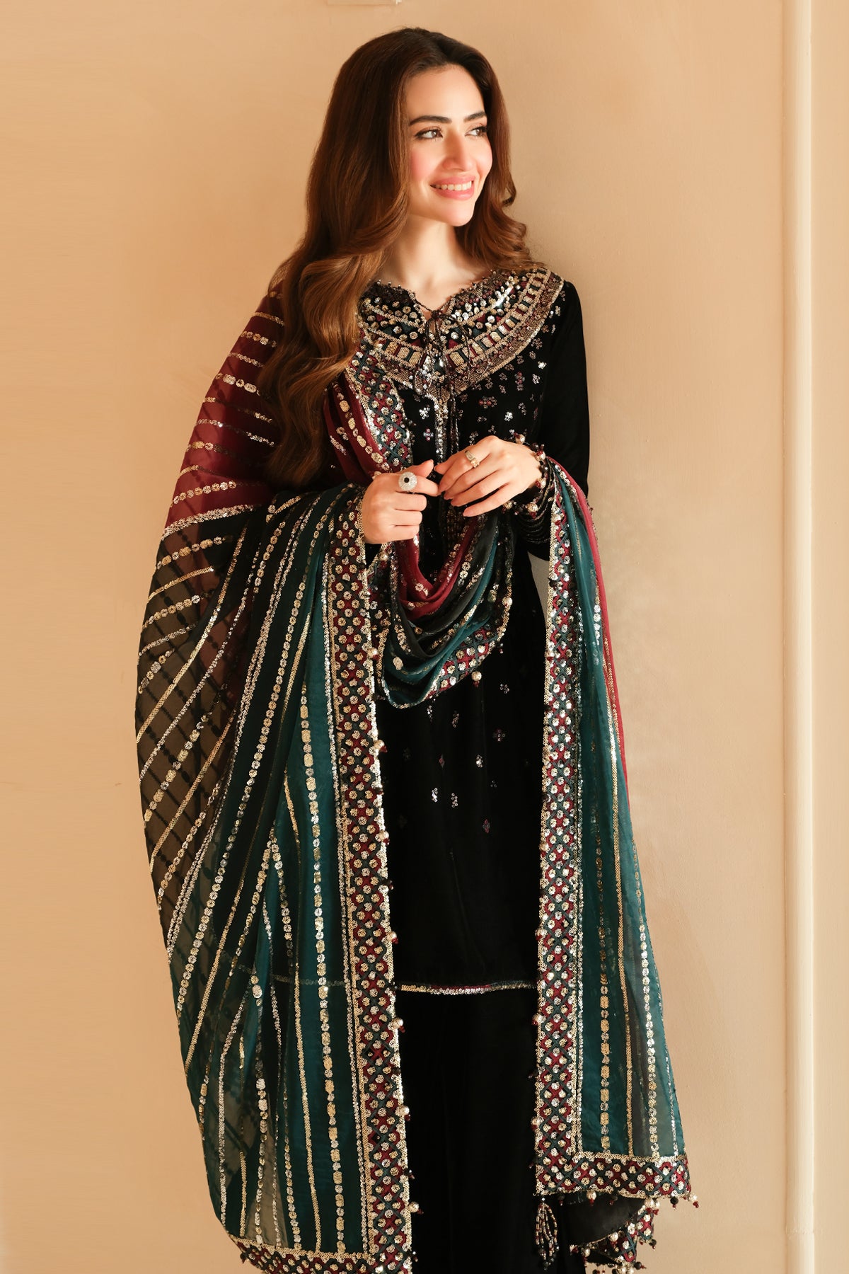 Embroidered Velvet Formal VF-2037