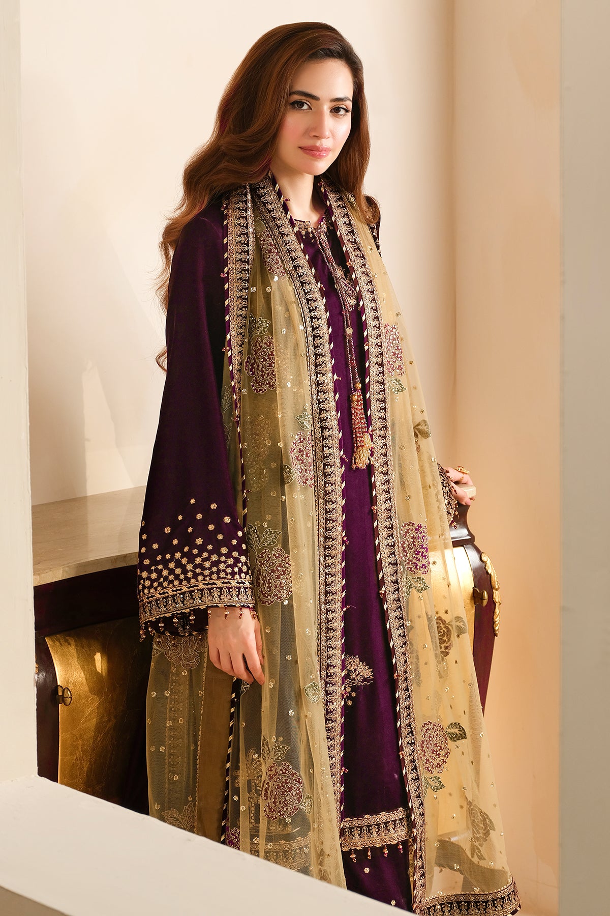 Embroidered Velvet Formal VF-2032