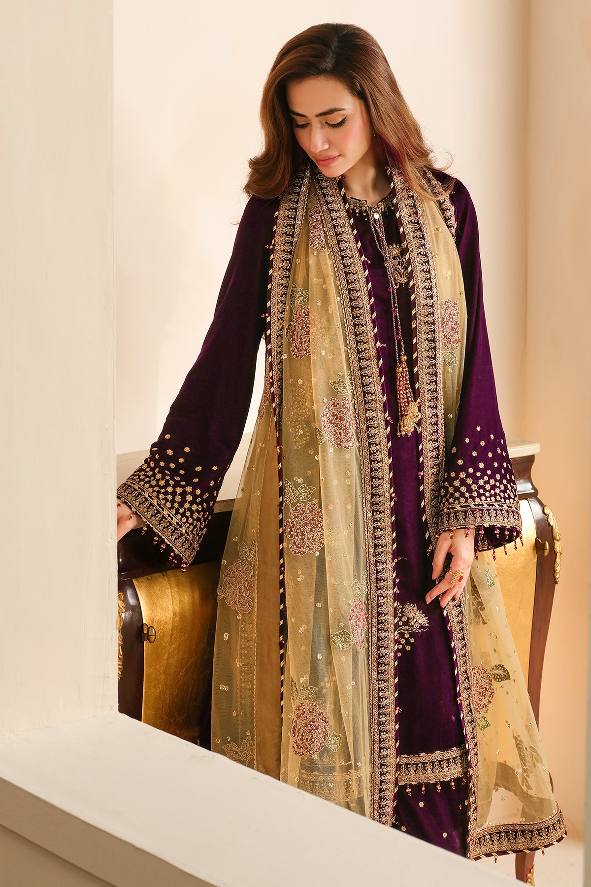 Embroidered Velvet Formal VF-2032