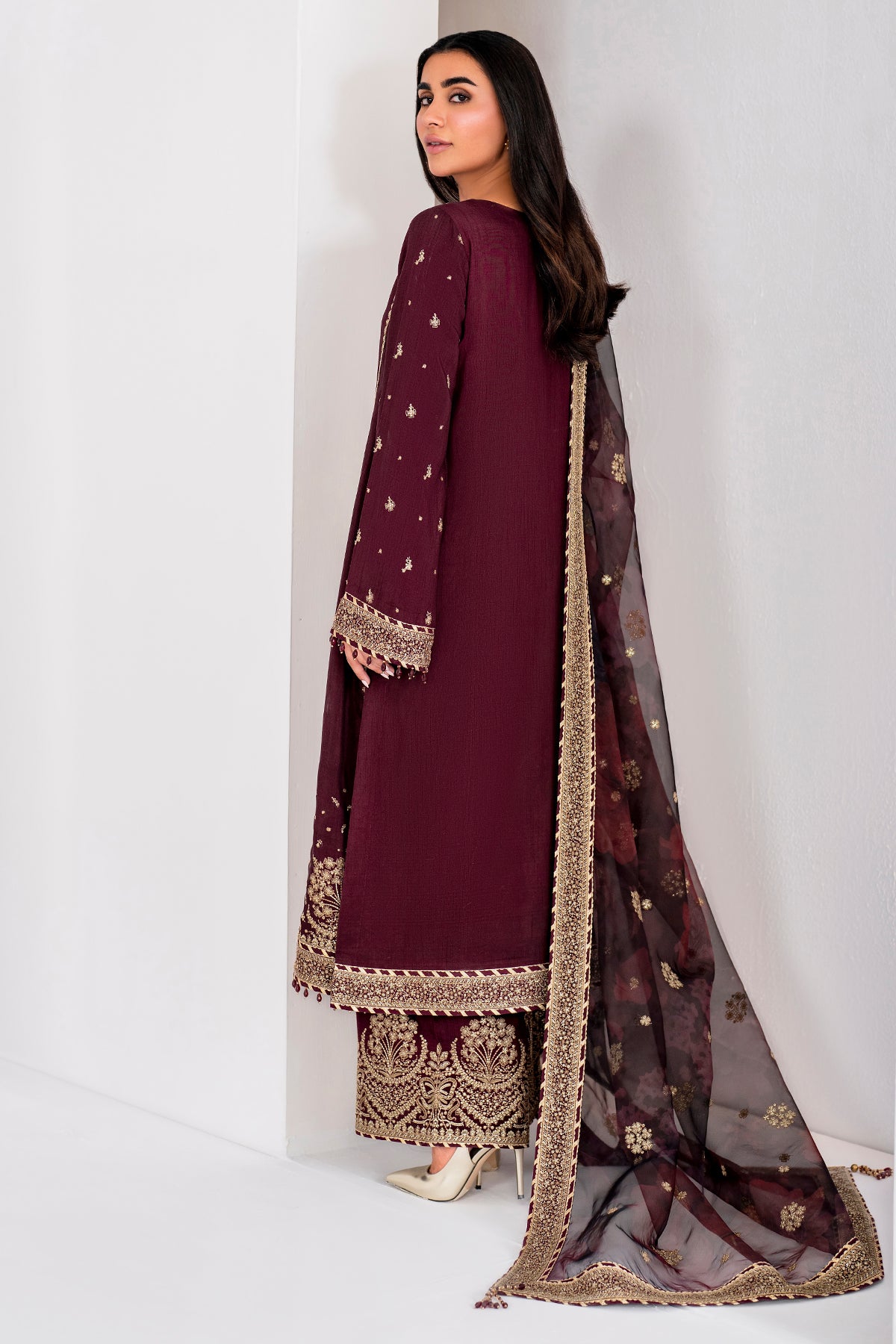 Embroidered Raw Silk UR-7028