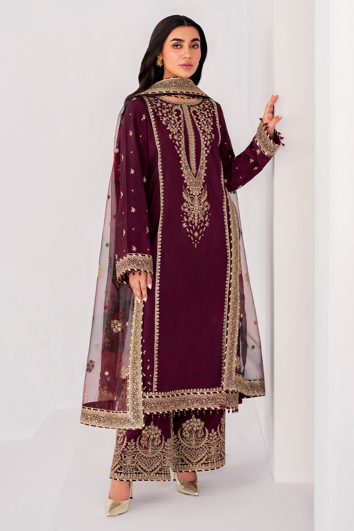 Embroidered Raw Silk UR-7028