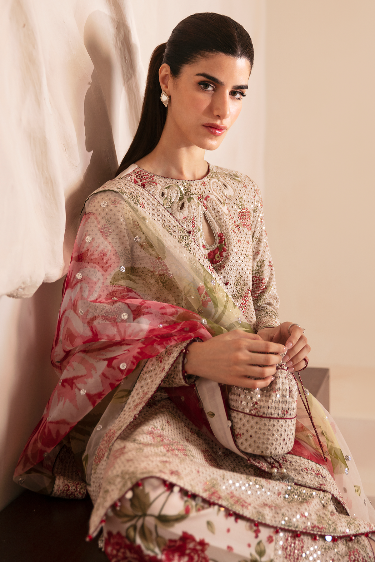 Premium Embroidered Raw Silk UR-7034