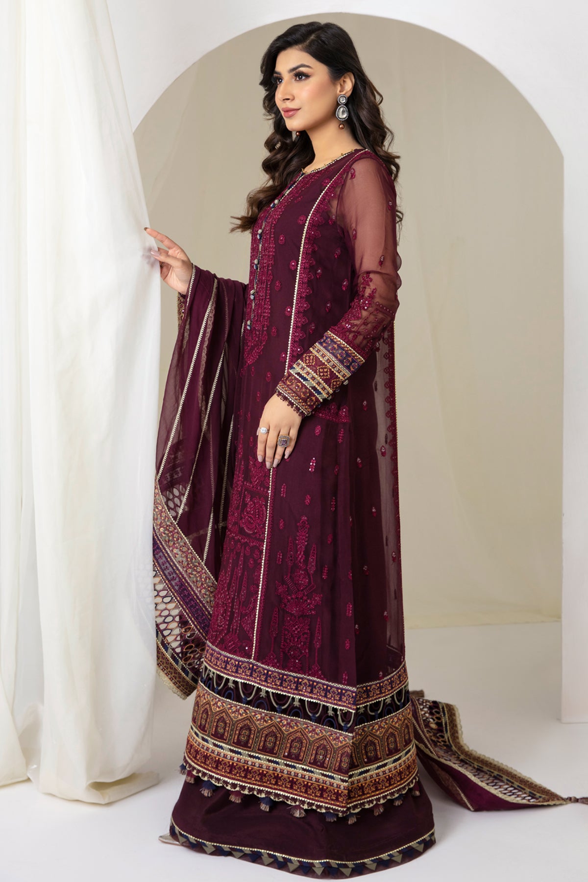 EMBROIDERED CHIFFON UC-3051