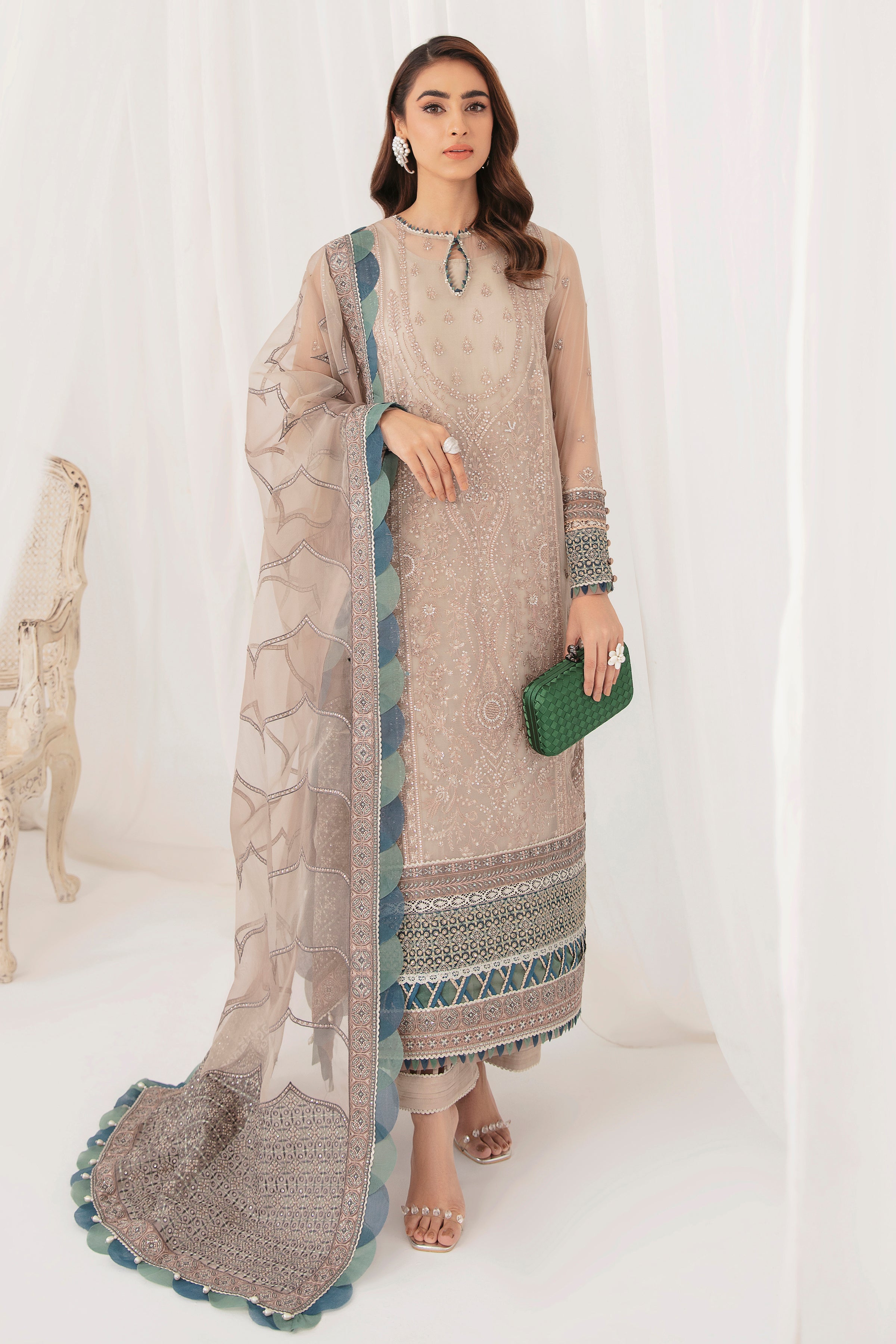 EMBROIDERED CHIFFON UC-3010