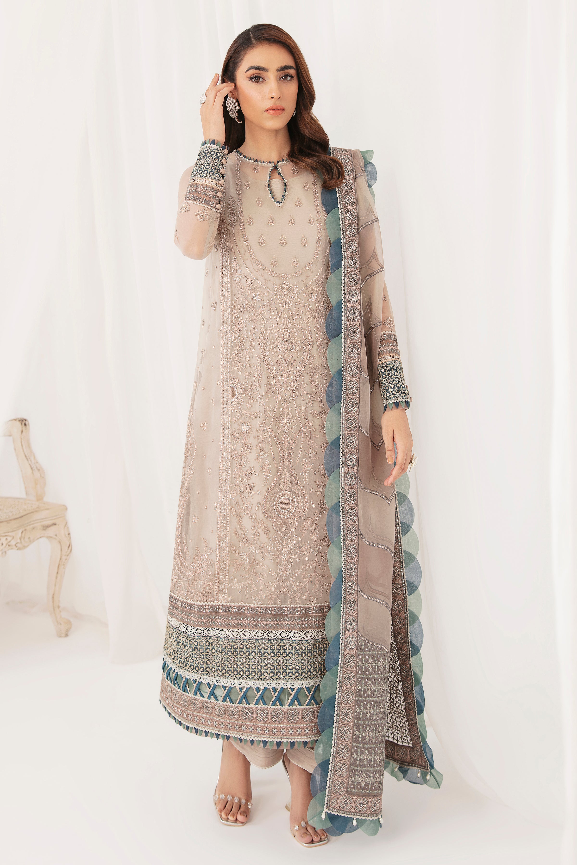 EMBROIDERED CHIFFON UC-3010